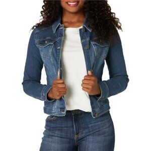 Womens Cropped Denim Jacket Stretch Jean Jacket Long Sleeve Casual Outerwear